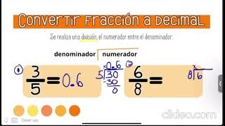 Convertir fracción a decimal y decimal a fracción [upl. by Aikram]