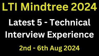 LTI Mindtree Latest Technical Interview Experience 2024 Batch  mindtree technical interview ques [upl. by Upshaw]