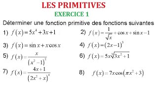 Les primitives dune fonction 2 bac exercice 1 [upl. by Arral931]