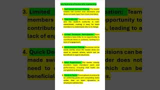 Features of Autocratic leadership leadership styleBusiness studies Class 12th [upl. by Josee]