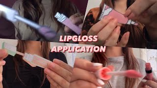 asmr lipgloss application COMPILATION [upl. by Zenger]