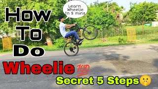 How To Do Wheelie on Cycle  Secret Tricks 🤫 Learn Wheelie In 5 Mins  wheeliecyclestuntyt [upl. by Aipotu871]