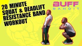 20 Minute Intense Squat and Deadlift Workout with Resistance Bands [upl. by Bertina]