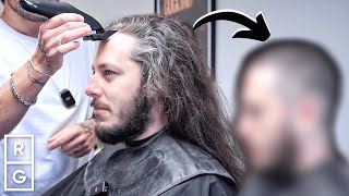 He Cut His Long Hair OFF for a BUZZ CUT Huge Haircut Transformation [upl. by Stephanus]