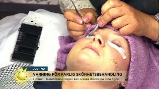 Så får du längre ögonfransar på ett säkert sätt  Nyhetsmorgon TV4 [upl. by Yedok]