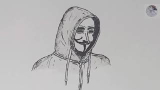 how to draw vendetta mask step by step [upl. by Aicenert]