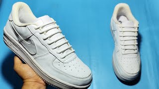 CARA MEMASANG TALI SEPATU SIMPEL amp RAPIH  NIKE AIR FORCE 1 [upl. by Nauqes]