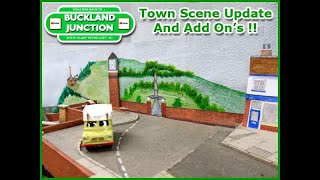 Buckland Junction 324 Town scene major update Part 1 adding new Metcalfe buildings amp backgrounds [upl. by Eecyaj]