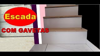 Como Fazer Escada com gavetas para objetos [upl. by Kcid]