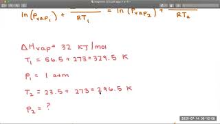 The enthalpy of vaporization for acetone is 32 0 The normal boiling point for acetone is Wha [upl. by Nash724]