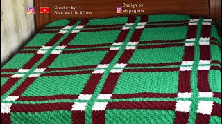 CROCHET C2C JAYG GINGHAM BLANKET CORNER TO CORNER JOIN AS YOU GO  crochetblanket [upl. by Ayerim]