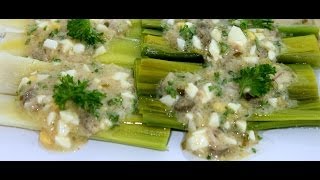 Poached leeks and vinaigrette  Sauce Ravigote [upl. by Holofernes]