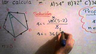 POLÍGONOS EJERCICIO CON ANGULO INTERIOR [upl. by Ahsekram]