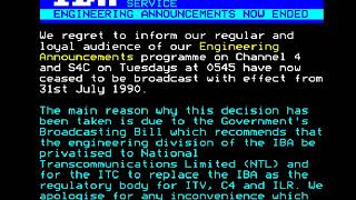 Channel 4 Testcard ORACLE Page Junction and Continuity into The Art Of Landscape 14th August 1990 [upl. by Ramsey]