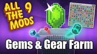 AUTOMATED Gems amp Gear Farm  All The Mods 9 [upl. by Kerin286]