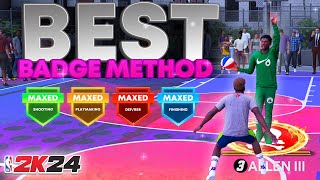 FASTEST METHOD TO GET MAXED BADGES ON NBA 2K24 HOW TO UNLOCK EVERY BADGE IN 24 HOURS NO GLITCH [upl. by Hibbitts]