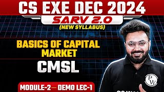 Basics of Capital Market Module 2 CMSL  CS Exe Dec 2024 [upl. by Orelia]