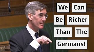 Jacob ReesMogg Claims Brits Can Be As Rich As The Germans With Tax Cut [upl. by Jolie]