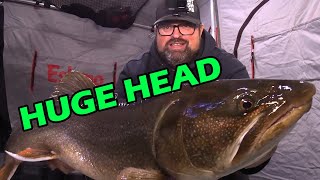 On the Search for a BIG LAKE TROUT  Ice Fishing [upl. by Lippold]