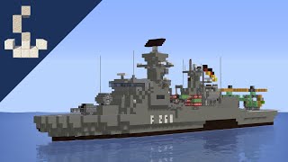 Minecraft Corvette Braunschweig scale 11  FUNCTIONAL armament  Braunschweigclass in Minecraft [upl. by Keith]