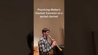 Johann Melchior Molter Clarinet Concerto No 1 on Baroque clarinet still practicing for 211 [upl. by Dnomyaw]