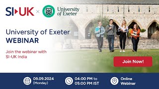 Webinar Discover the University of Exeter [upl. by Rudd]