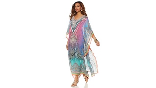 Asa Kaftans Nassau Print Sheer Long Caftan [upl. by Agathy517]