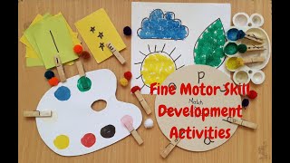 6 Fine Motor Skill Development Activities Using Pegs   DIY Learning at Home  Toddler Activities [upl. by Ymirej]