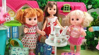 Baby Dolls Playing in Cafe amp Cleaning amp Washing Play Toys [upl. by Aivle265]