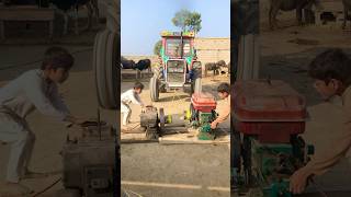 Two diesel engine start with tractor front help new experiment 😁united states italy viralvideo [upl. by Dickens]