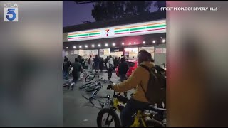 50 juveniles ransack 7Eleven in LA [upl. by Amalea]