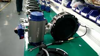 Pneumatic powder butterfly valves assembly shop [upl. by Zanlog]