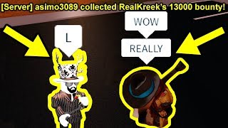 asimo3089 MAKES KREEKCRAFT RAGE  Roblox Jailbreak Highest Bounty wKreekCraft [upl. by Assirral688]