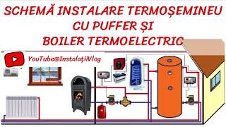 📌Schemă instalare termoșemineu pe lemne cu puffer și boiler termoelectric  Instalații Vlog🔥 [upl. by Haissi]