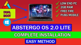 How To Install Abstergo OS 20 Lite Edition  Easy Installation  Low End PC [upl. by Kinnie293]