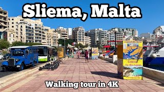 Walking tour around the most touristic city in Malta  Sliema [upl. by Manard]