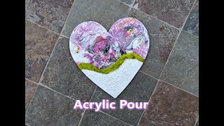 Swirled Heart  Acrylic Swipe amp Dip Pour fluidart acrylicpouringtechnique [upl. by Seth]