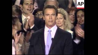 Arnold Schwarzenegger election victory speech [upl. by Bilac]