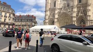 Nantes France 🇫🇷  City Center Walking Tour [upl. by Rockel879]