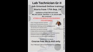 Demo for Lab Technician GrII Recruitment Examination in Telangana State [upl. by Ellimak]