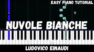 Ludovico Einaudi  Nuvole Bianche Easy Piano Tutorial [upl. by Braca]