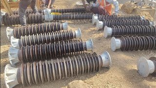 Insulator installation of Isolator  220 KV PSS High Voltage Switchyard equipment installation [upl. by Trofmoc]