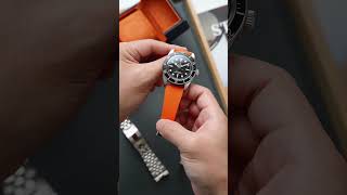 Tudor Black Bay 41 Monochrome in Delugs Orange Rubber CTS Strap [upl. by Ninon]