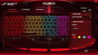 Asus Strix Rog How To Change Keyboard Colour RGB Settings  ROG Aura Core [upl. by Leeanne767]