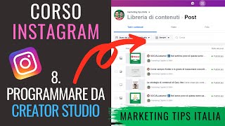 Programmare i POST di INSTAGRAM con CREATOR STUDIO [upl. by Ettenav]