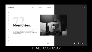 Animated Website Home Page  HTML  CSS  GSAP [upl. by Wiley]