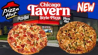 Pizza Hut NEW Chicago Tavern Style Pizza Food Review [upl. by Corrina629]