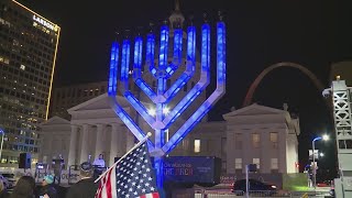 Menorah lighting at Kiener Plaza carries new meaning for St Louis Jewish community [upl. by Cost]