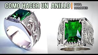 Anillos para hombre hecho a mano  Making Emerald Rings Silver For Men [upl. by Ardnayek]