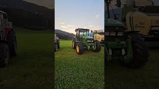 Steyr 8055 John deere 5090r mit mchale ballenwickler John Deere 6125r mit krone comprima v 150 [upl. by Sobmalarah]